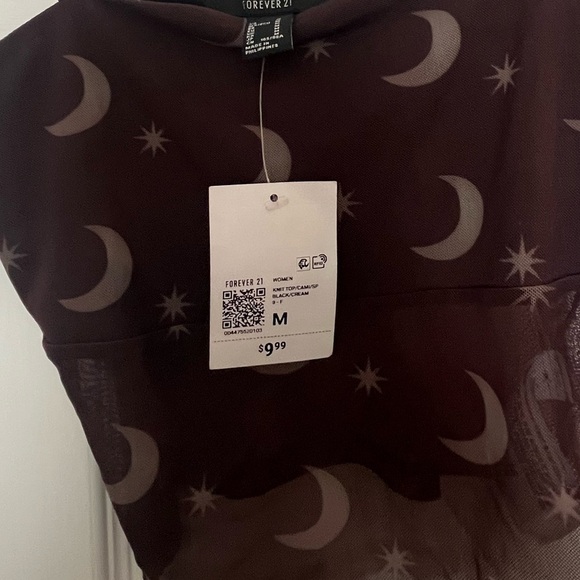 Forever 21 NWT Small moon and stars mesh crop top - Picture 3 of 3